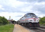 Southbound VRE slowing for the Alexandria Station